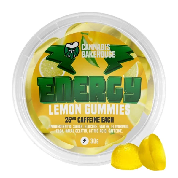 Cannabis Bake House Energy Lemon Gummies 25mg Caffeine