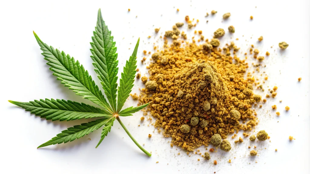 Cannabis Blatt und Kief