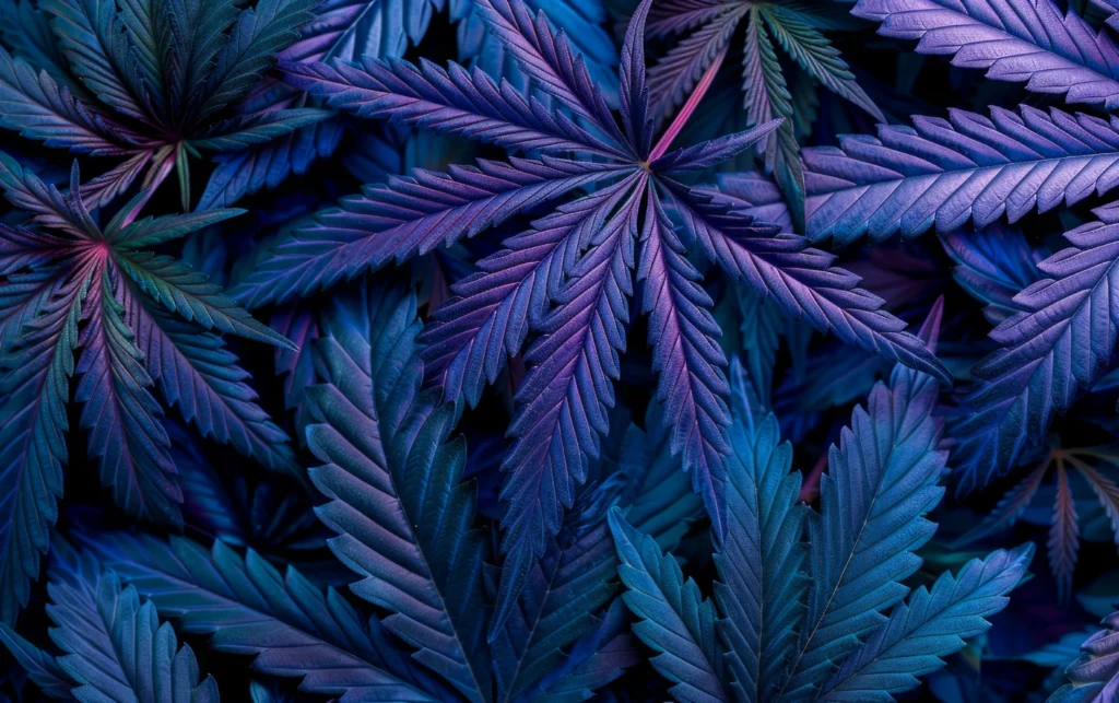 Lila Cannabis Blätter