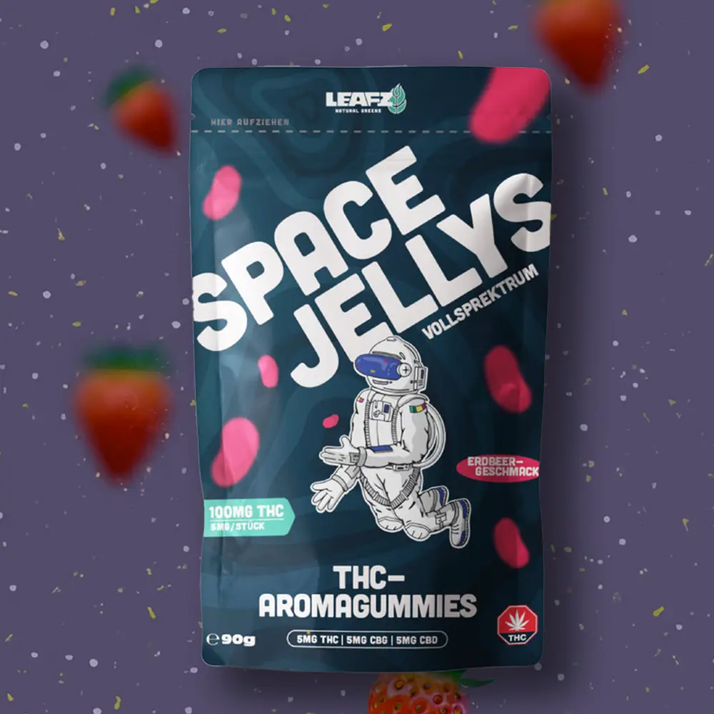 Spacejelly Erdbeere THC Aroma Gummies 100mg THC