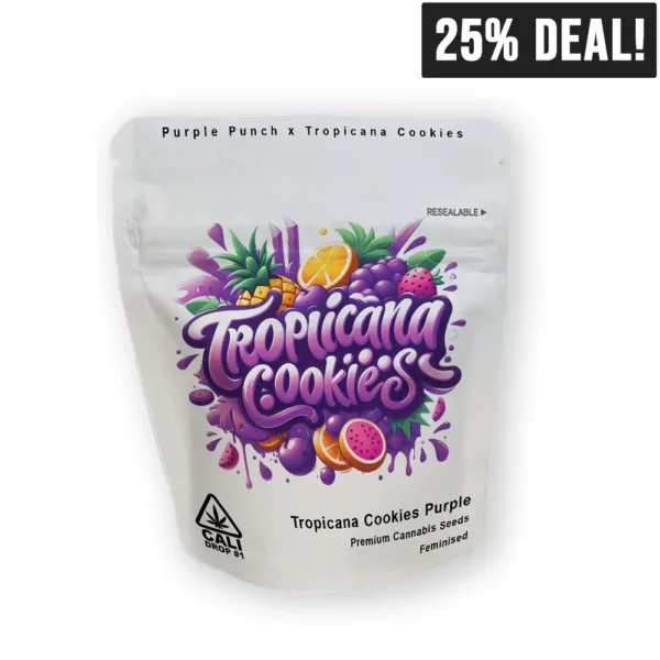 Baba Seeds Tropicana Cookies Purple Cali Cannabis Samen Verpackung 25% Deal