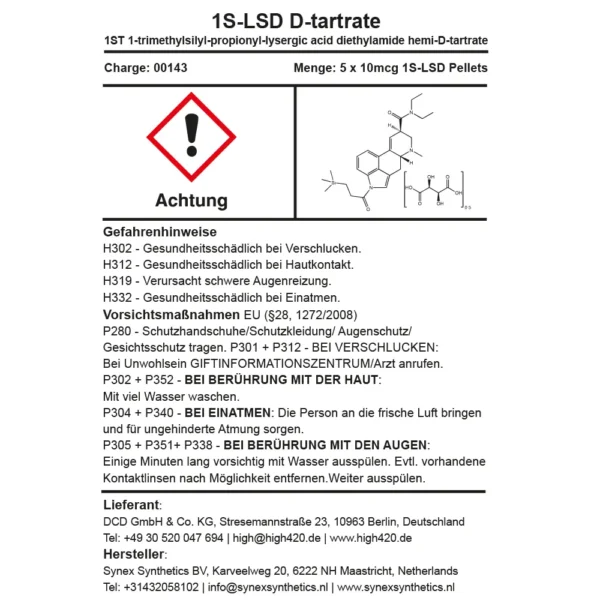 10mcg 1S-LSD Micro Pellets Warnhinewis